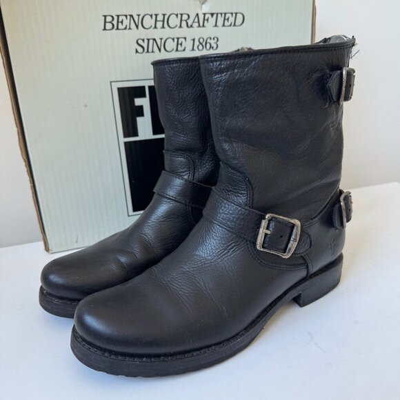 Frye Veronica Back Zip Short Moto Boots - Picture 2 of 6